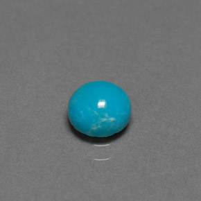 0.75캐럿 천연 블루 터키석, 라운드 컷, 5.98 mm, 불투명체