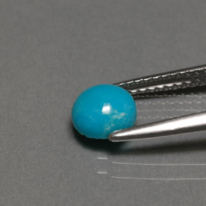 0.75캐럿 천연 블루 터키석, 라운드 컷, 5.98 mm, 불투명체
