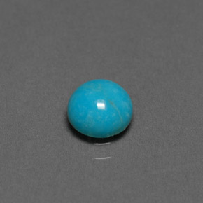0.66캐럿 천연 블루 터키석, 라운드 컷, 6.09 mm, 불투명체