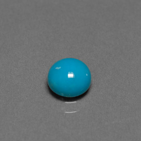 0.77캐럿 천연 블루 터키석, 라운드 컷, 5.94 mm, 불투명체