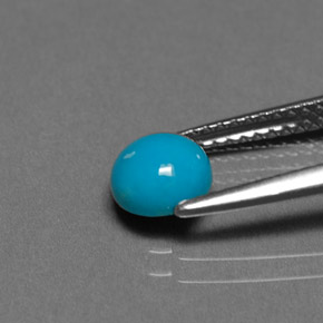 0.77캐럿 천연 블루 터키석, 라운드 컷, 5.94 mm, 불투명체