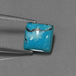 1.47캐럿 천연 블루 터키석, 스퀘어, 8×7.9 mm, 불투명체