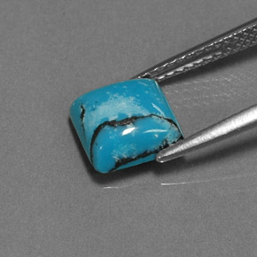 1.47캐럿 천연 블루 터키석, 스퀘어, 8×7.9 mm, 불투명체