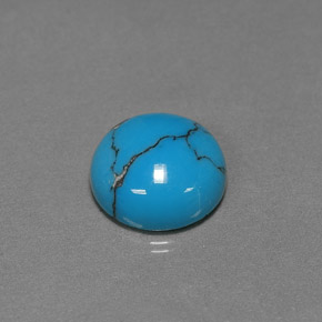 2.22캐럿 천연 블루 터키석, 라운드 컷, 10.00 mm, 불투명체