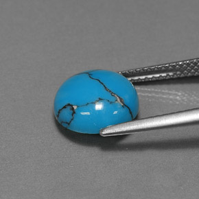 2.22캐럿 천연 블루 터키석, 라운드 컷, 10.00 mm, 불투명체