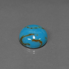 3.09캐럿 천연 블루 터키석, 라운드 컷, 10.04 mm, 불투명체