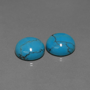 캐럿 천연 블루 터키석 보석, 라운드 컷, 10.04 mm, 불투명체