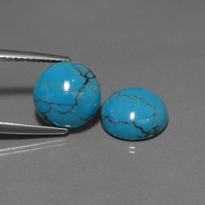 캐럿 천연 블루 터키석 보석, 라운드 컷, 10.04 mm, 불투명체