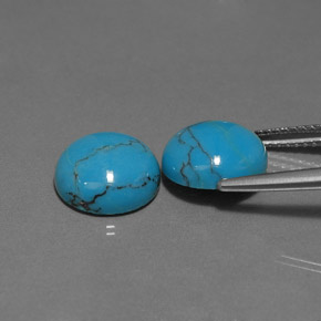 캐럿 천연 블루 터키석 보석, 라운드 컷, 10.04 mm, 불투명체