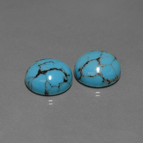 캐럿 천연 블루 터키석 보석, 라운드 컷, 10.04 mm, 불투명체