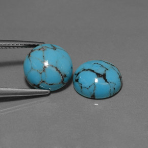 캐럿 천연 블루 터키석 보석, 라운드 컷, 10.04 mm, 불투명체