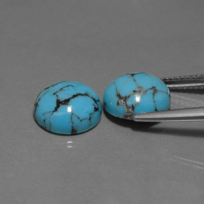 캐럿 천연 블루 터키석 보석, 라운드 컷, 10.04 mm, 불투명체