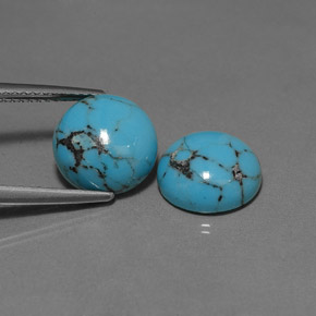 캐럿 천연 블루 터키석 보석, 라운드 컷, 10.00 mm, 불투명체