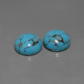 캐럿 천연 블루 터키석 보석, 라운드 컷, 10.00 mm, 불투명체