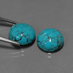 캐럿 천연 블루 터키석 보석, 라운드 컷, 10.14 mm, 불투명체