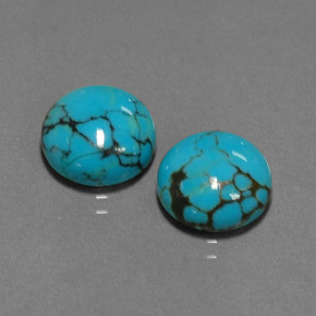 캐럿 천연 블루 터키석 보석, 라운드 컷, 10.13 mm, 불투명체