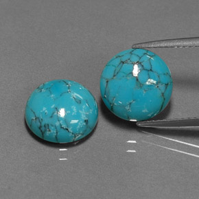 캐럿 천연 블루 터키석 보석, 라운드 컷, 10.04 mm, 불투명체