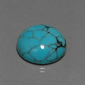 2.55캐럿 천연 블루 터키석, 라운드 컷, 10.00 mm, 불투명체