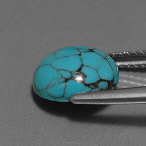 2.55캐럿 천연 블루 터키석, 라운드 컷, 10.00 mm, 불투명체