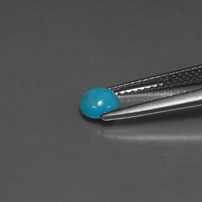 0.39캐럿 천연 파란색 터키 옥, 라운드 컷, 불투명체