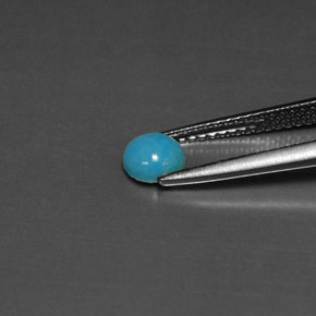 0.39캐럿 천연 블루 그린 터키 옥, 라운드 컷, 불투명체