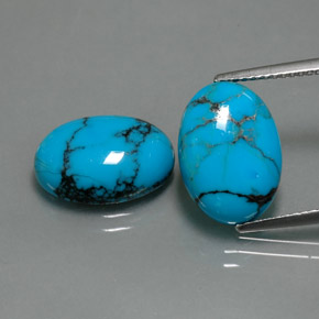 캐럿 천연 블루 터키석 보석, 타원형 컷, 14.1×10.1 mm, 불투명체