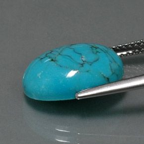 4.12캐럿 천연 블루 터키석, 타원형 컷, 13.9×9.9 mm, 불투명체