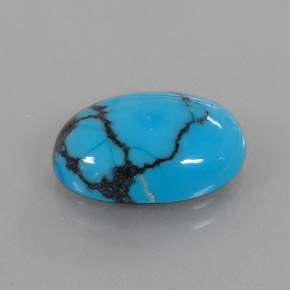 4.20캐럿 천연 블루 터키석, 타원형 컷, 14×9.6 mm, 불투명체