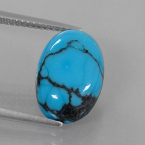 4.20캐럿 천연 블루 터키석, 타원형 컷, 14×9.6 mm, 불투명체