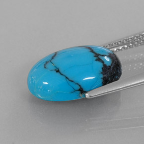 4.20캐럿 천연 블루 터키석, 타원형 컷, 14×9.6 mm, 불투명체