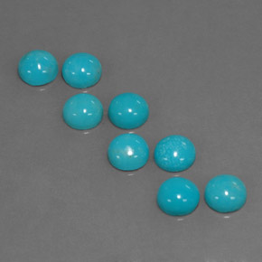 캐럿 천연 블루 터키석 보석, 라운드 컷, 5.05 mm, 불투명체