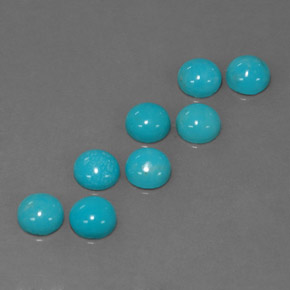 캐럿 천연 블루 터키석 보석, 라운드 컷, 5.05 mm, 불투명체