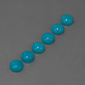 캐럿 천연 블루 터키석 보석, 라운드 컷, 5.07 mm, 불투명체