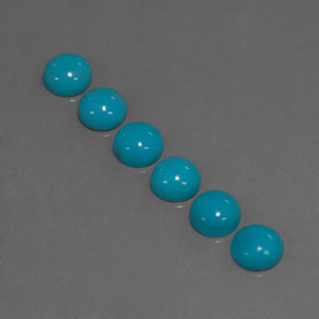 캐럿 천연 블루 터키석 보석, 라운드 컷, 5.07 mm, 불투명체