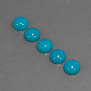 캐럿 천연 블루 터키석 보석, 라운드 컷, 5.06 mm, 불투명체