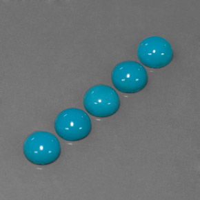 캐럿 천연 블루 터키석 보석, 라운드 컷, 5.06 mm, 불투명체