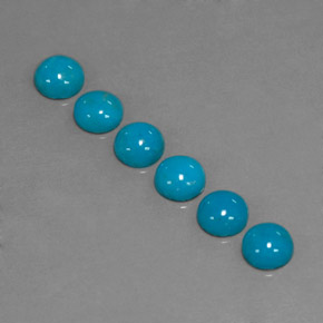 캐럿 천연 블루 터키석 보석, 라운드 컷, 5.05 mm, 불투명체