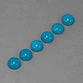 캐럿 천연 블루 터키석 보석, 라운드 컷, 5.05 mm, 불투명체