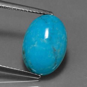 4.33캐럿 천연 블루 터키석, 타원형 컷, 14.1×10 mm, 불투명체