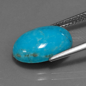 4.33캐럿 천연 블루 터키석, 타원형 컷, 14.1×10 mm, 불투명체