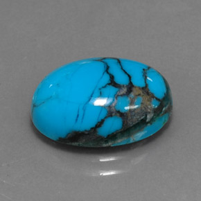 4.08캐럿 천연 블루 터키석, 타원형 컷, 14×10.1 mm, 불투명체