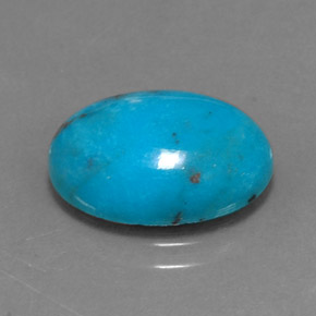 4.43캐럿 천연 블루 터키석, 타원형 컷, 14×10.1 mm, 불투명체