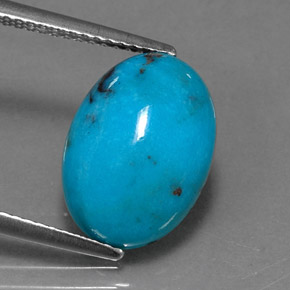 4.43캐럿 천연 블루 터키석, 타원형 컷, 14×10.1 mm, 불투명체