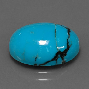 4.44캐럿 천연 블루 터키석, 타원형 컷, 14.1×10.2 mm, 불투명체