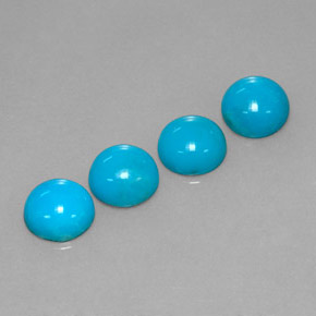 캐럿 천연 블루 터키석 보석, 라운드 컷, 6.04 mm, 불투명체