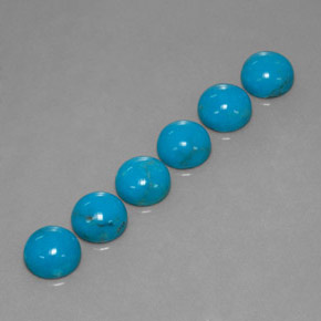 캐럿 천연 블루 터키석 보석, 라운드 컷, 6.03 mm, 불투명체