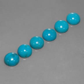 캐럿 천연 블루 터키석 보석, 라운드 컷, 6.05 mm, 불투명체