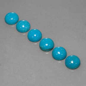 캐럿 천연 블루 터키석 보석, 라운드 컷, 6.00 mm, 불투명체