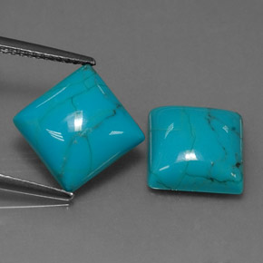 캐럿 천연 블루 터키석 보석, 스퀘어, 10×10 mm, 불투명체