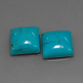 캐럿 천연 블루 터키석 보석, 스퀘어, 10×10 mm, 불투명체
